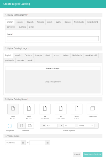 Digital Catalog Settings Flipbook