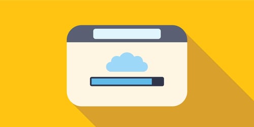 Illustration of cloud software updating wholesale B2B e-commerce platform
