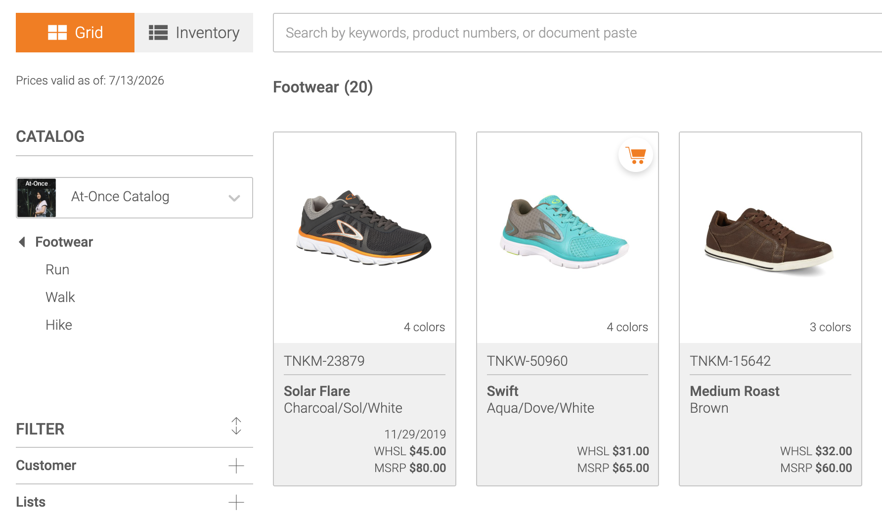 catalog browse footwear