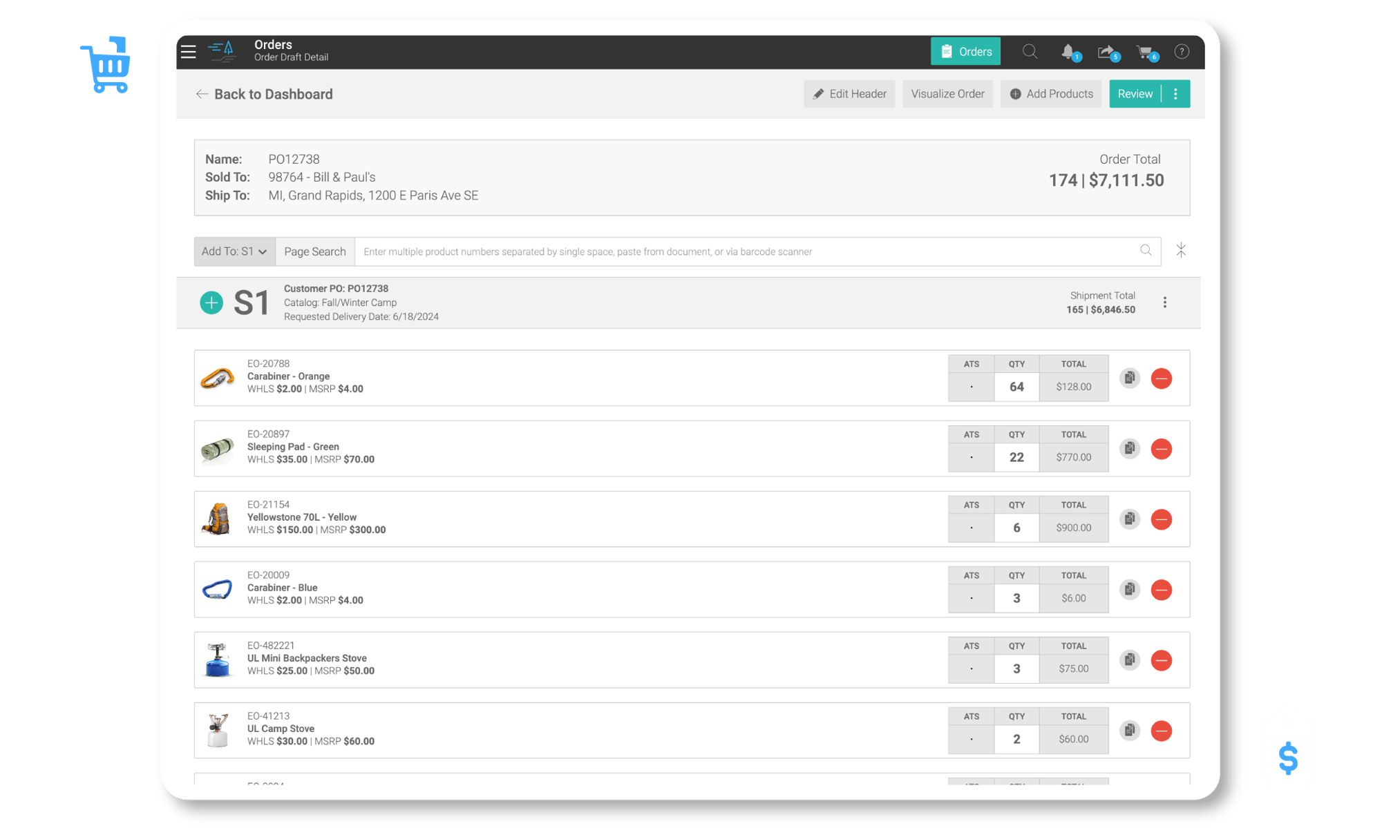 Prebook and Replenishment Ordering