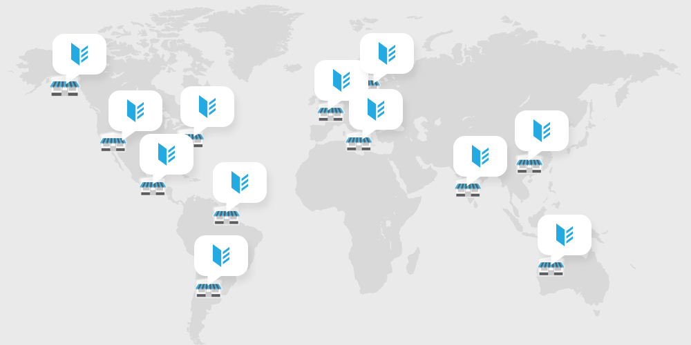 Map of countries that use Envoy B2B