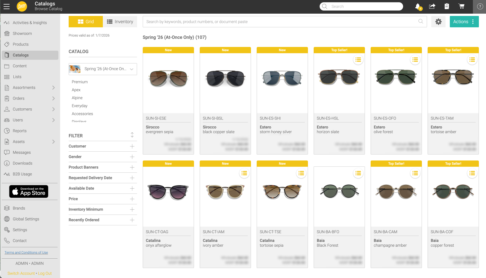 Sunski Product Catalog